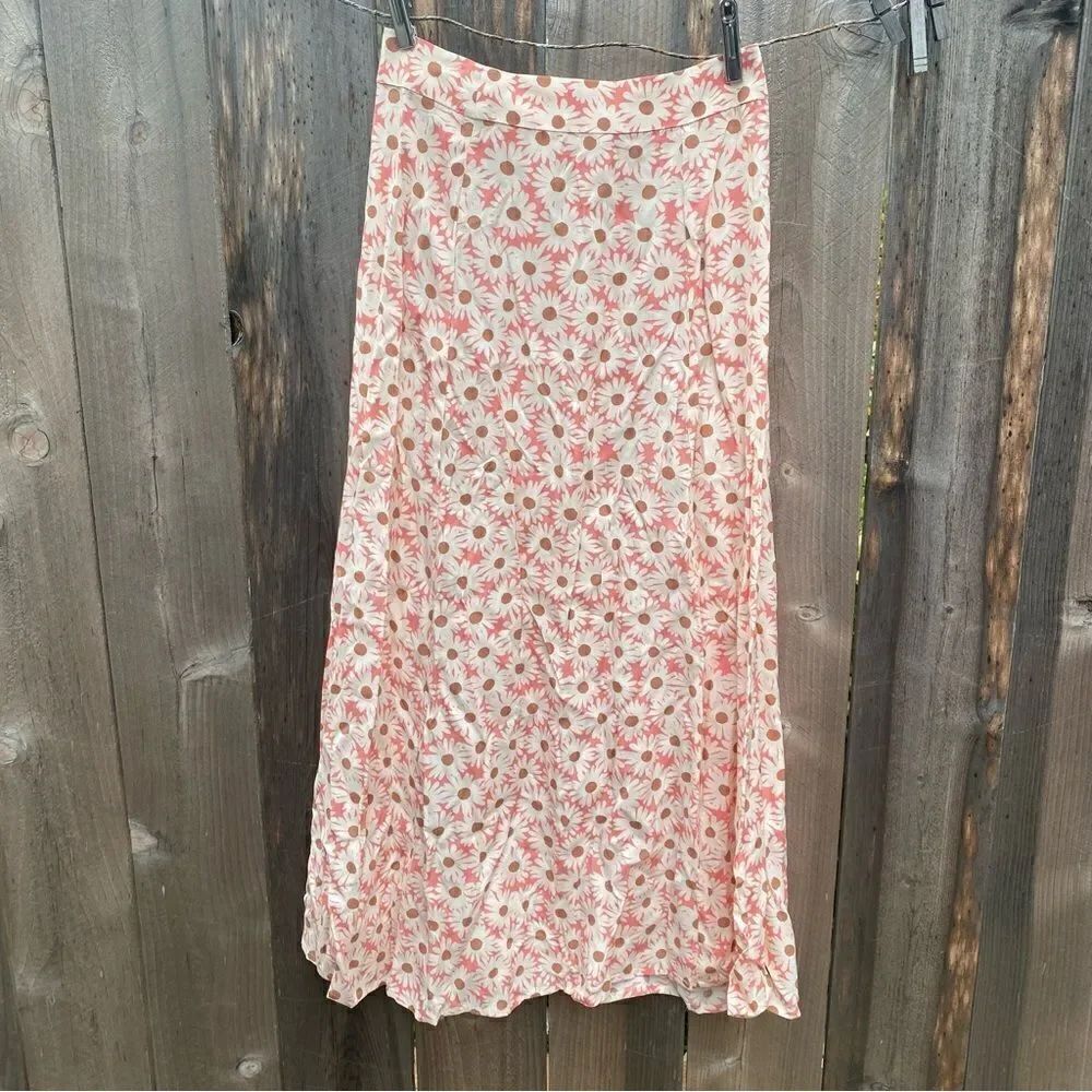 Mango floral midi skirt